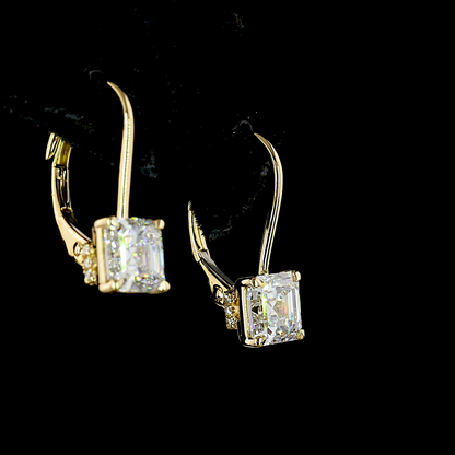 3.13 CTTW Asscher Lab Diamond Hanging Earring (D Color and VVS2 Clarity)