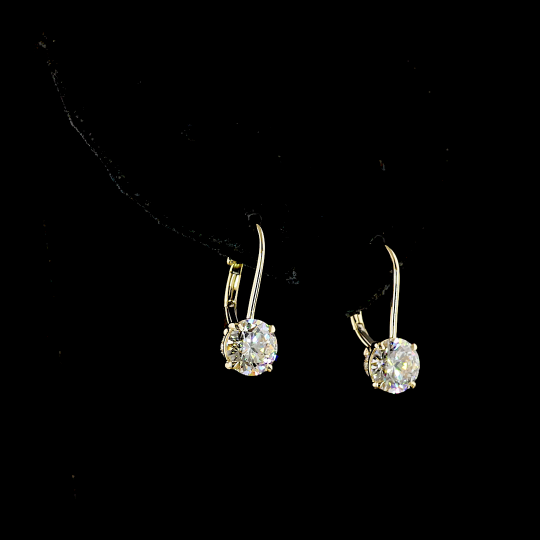 2.07 CTTW Round Lab Diamond Hanging Earring (E Color and VVS2 Clarity)