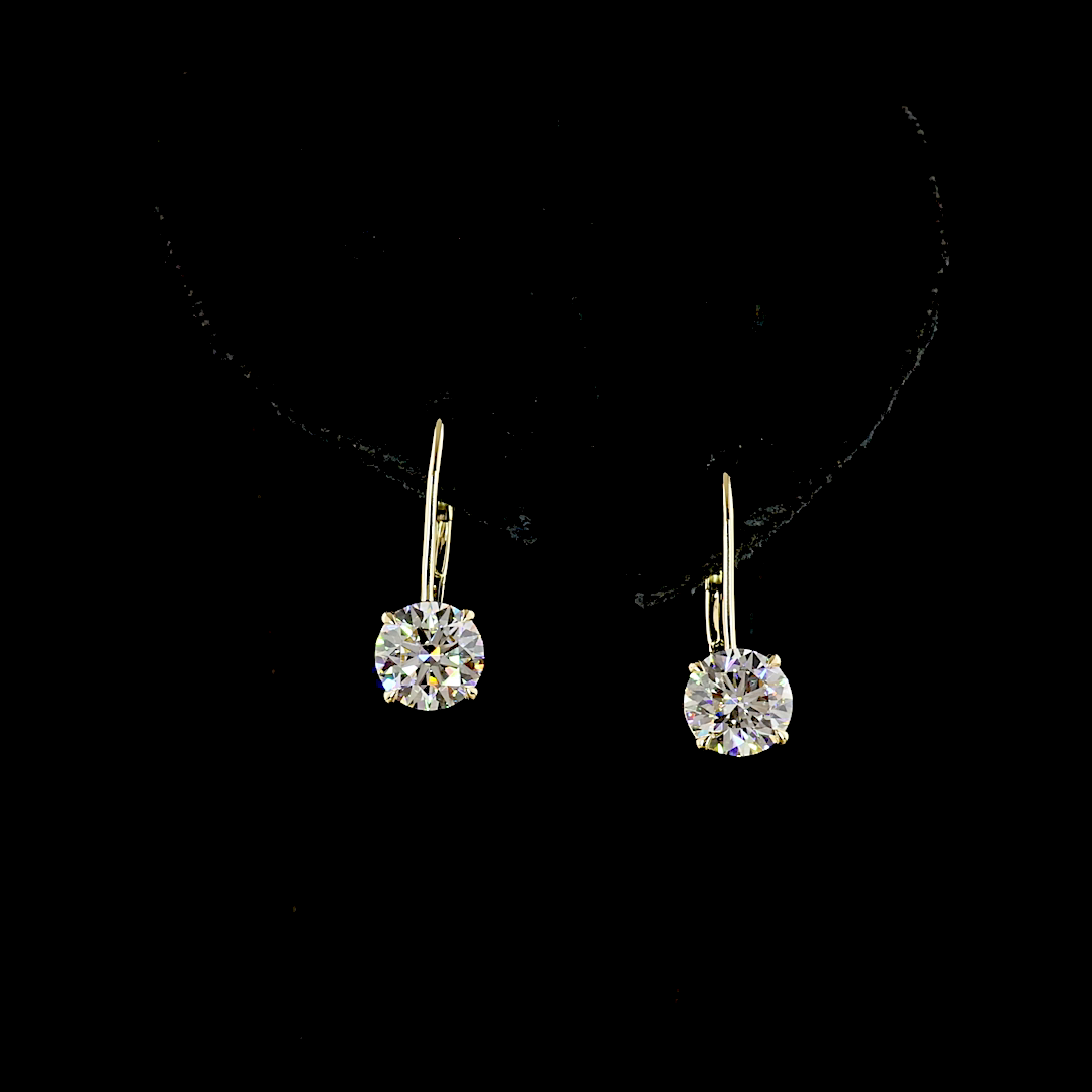 2.12 CTTW Round Lab Diamond Hanging Earring (F Color and VS1 Clarity)