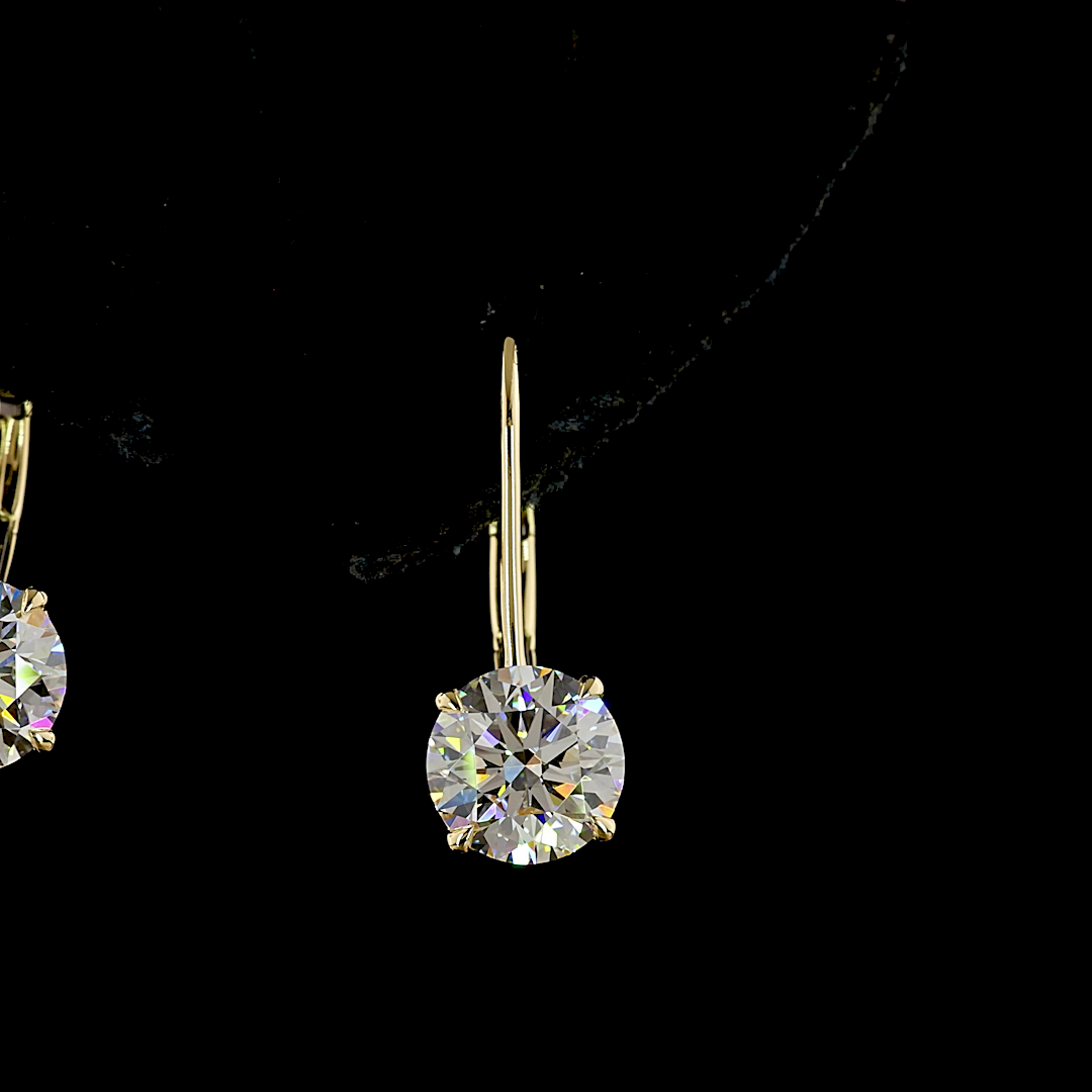 2.12 CTTW Round Lab Diamond Hanging Earring (F Color and VS1 Clarity)