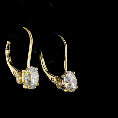 2.12 CTTW Round Lab Diamond Hanging Earring (F Color and VS1 Clarity)