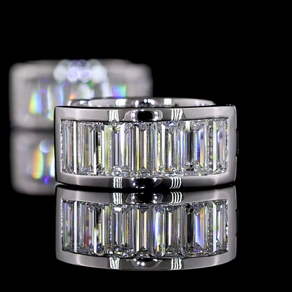 1.84 CTTW Baguette Lab Diamond Huggies Earring (E Color and VS Clarity)