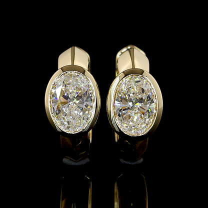 1.04 CTTW Oval Lab Diamond Huggies Earring (E Color and VS Clarity)