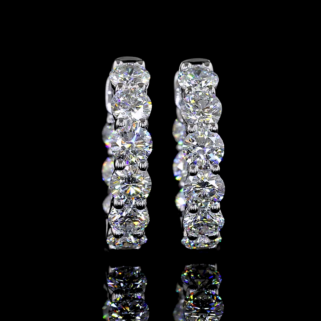 1.89 CTTW Round Lab Diamond Huggies Earring (E/F Color and VS/VS1 Clarity)