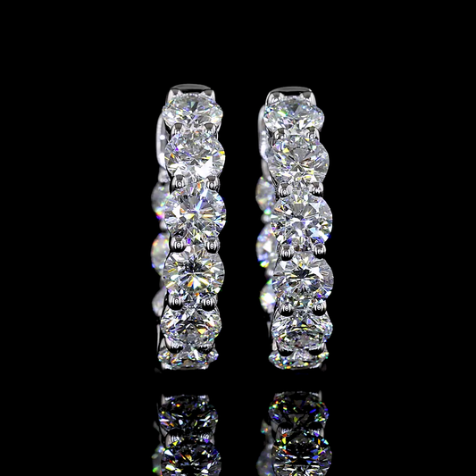 1.89 CTTW Round Lab Diamond Huggies Earring (E/F Color and VS/VS1 Clarity)