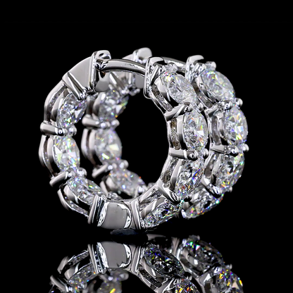 3.07 CTTW Round Lab Diamond Huggies Earring (E Color and VS/VS1 Clarity)