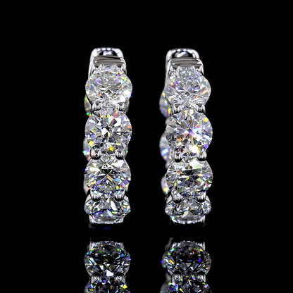3.07 CTTW Round Lab Diamond Huggies Earring (E Color and VS/VS1 Clarity)