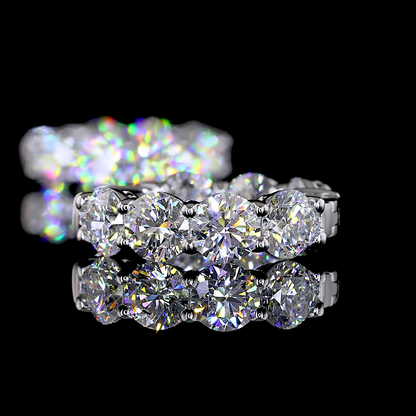 3.07 CTTW Round Lab Diamond Huggies Earring (E Color and VS/VS1 Clarity)