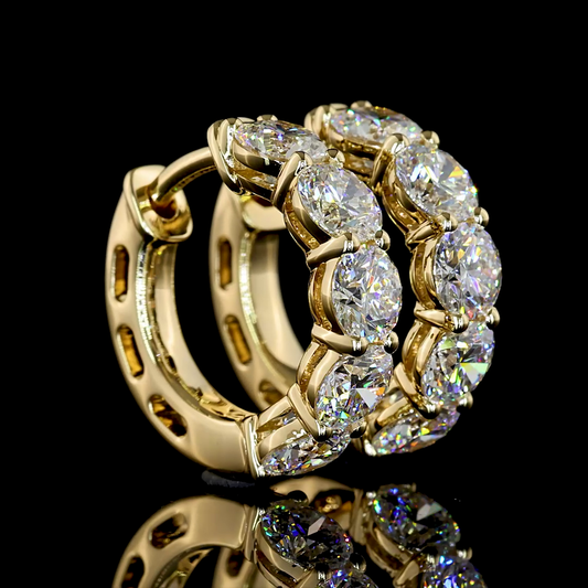 2.04 CTTW Round Lab Diamond Huggies Earring (E Color and VS Clarity)