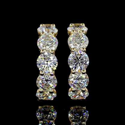 2.04 CTTW Round Lab Diamond Huggies Earring (E Color and VS Clarity)