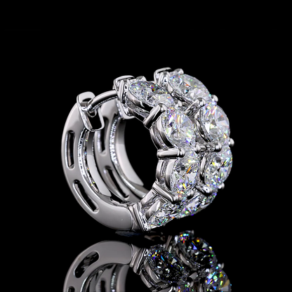 2.98 CTTW Round Lab Diamond Huggies Earring (F Color and VS1 Clarity)