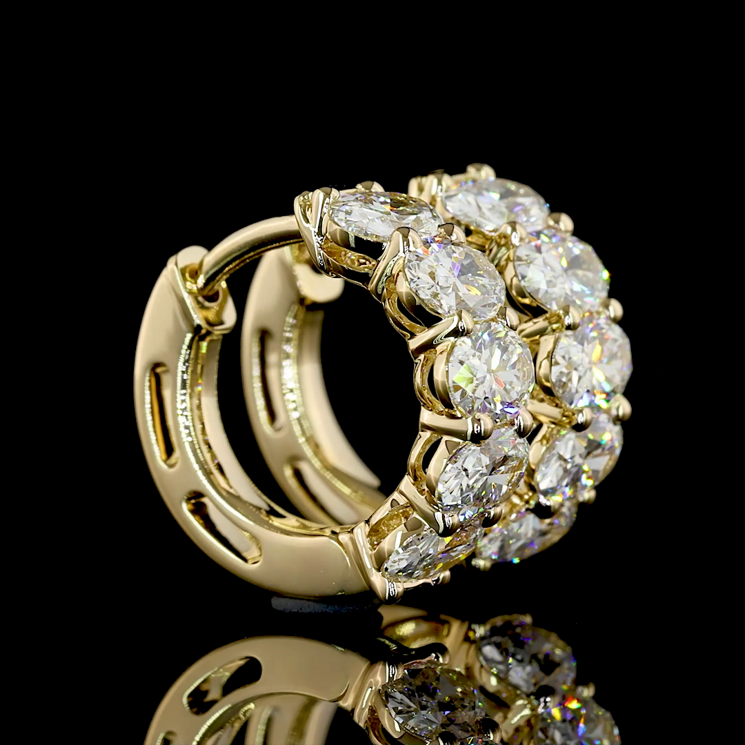 2.07 CTTW Oval Lab Diamond Huggies Earring (E Color and VS Clarity)