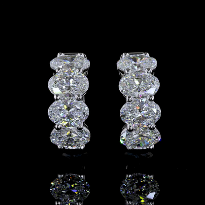 3.09 CTTW Oval Lab Diamond Huggies Earring (E Color and VS1 Clarity)
