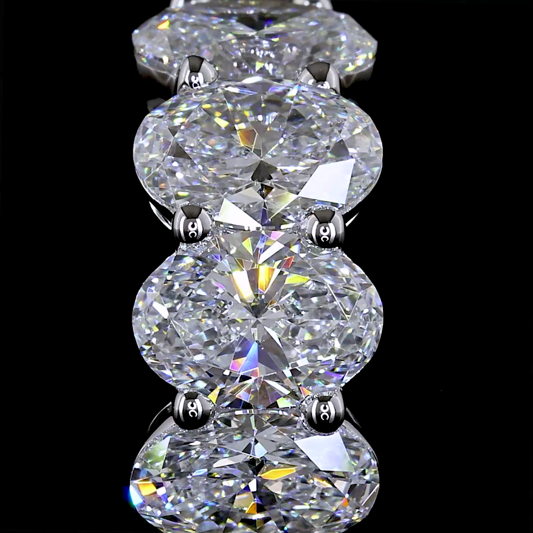 3.09 CTTW Oval Lab Diamond Huggies Earring (E Color and VS1 Clarity)