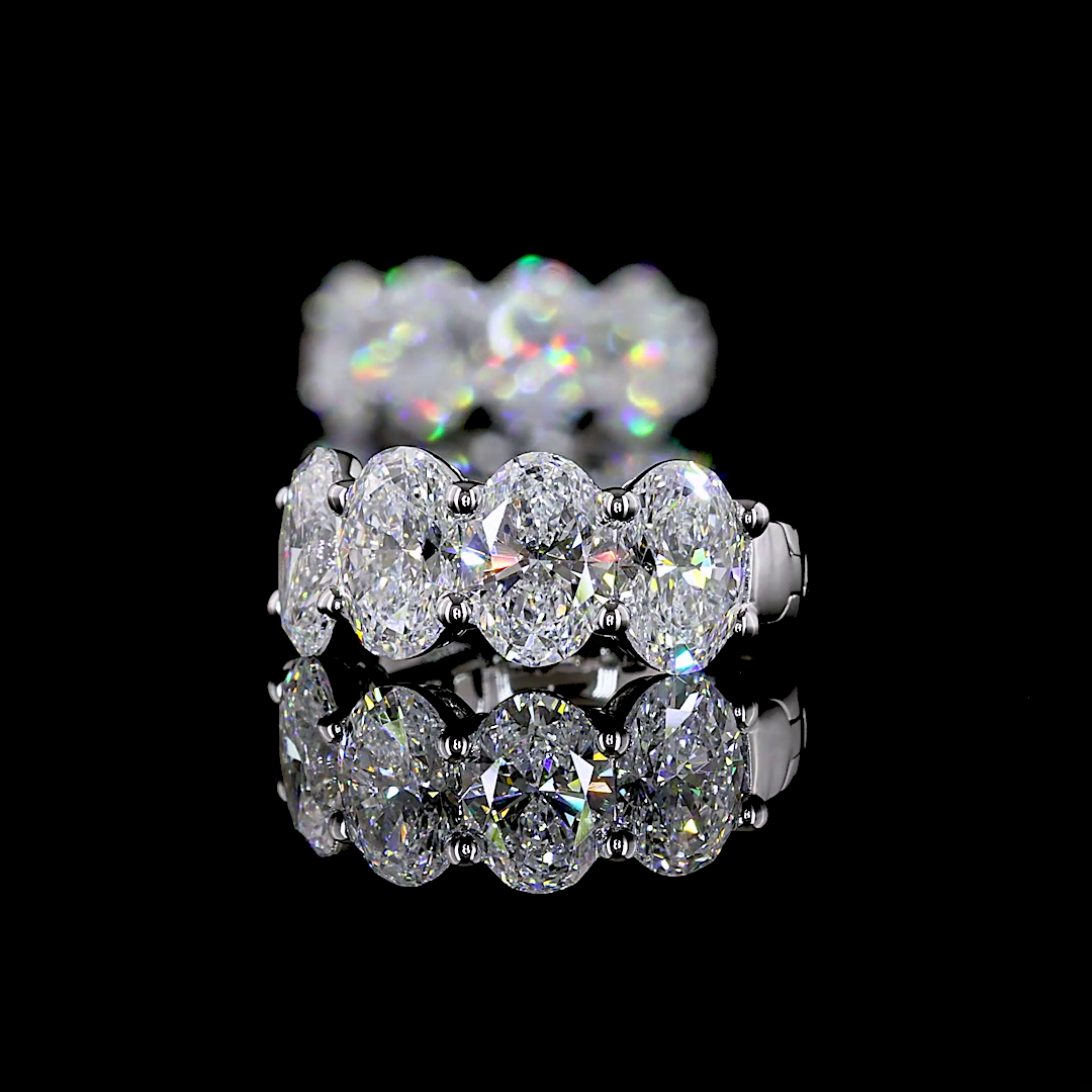 3.09 CTTW Oval Lab Diamond Huggies Earring (E Color and VS1 Clarity)