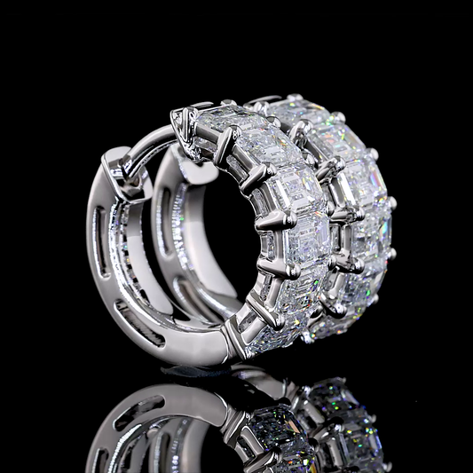 1.99 CTTW Emerald Lab Diamond Huggies Earring (E Color and VS Clarity)