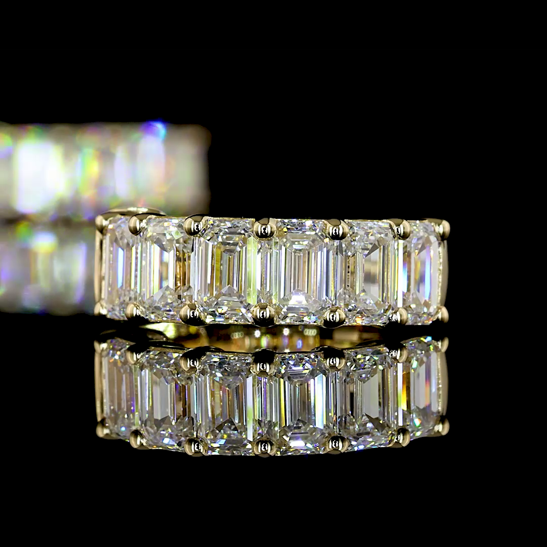 2.07 CTTW Emerald Lab Diamond Huggies Earring (E Color and VS Clarity)