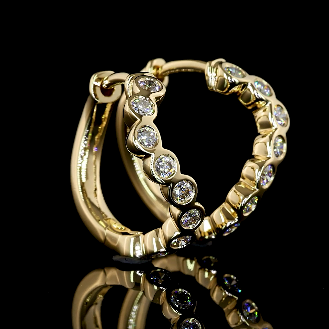 0.40 CTTW Round Lab Diamond Huggies Earring (E Color and VS Clarity)