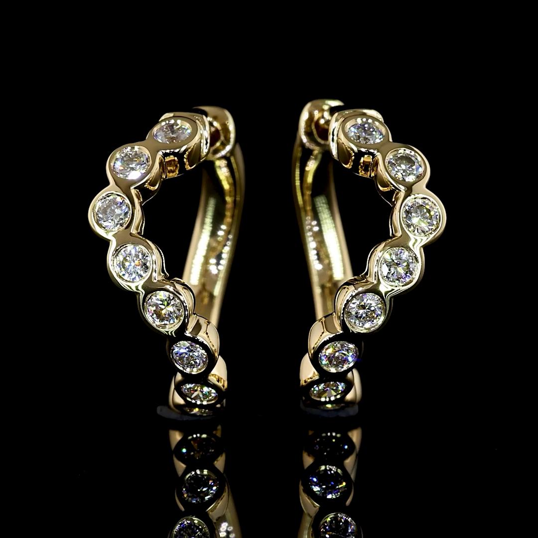 0.40 CTTW Round Lab Diamond Huggies Earring (E Color and VS Clarity)