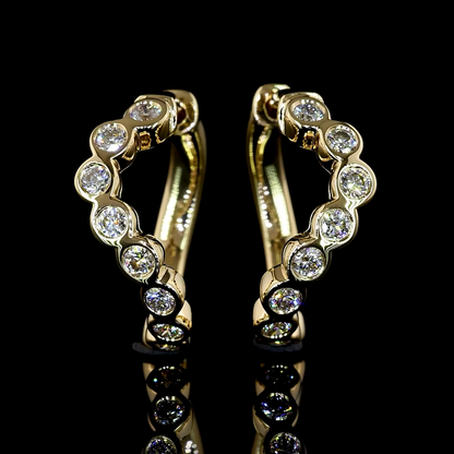 0.40 CTTW Round Lab Diamond Huggies Earring (E Color and VS Clarity)