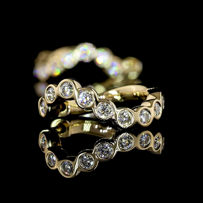 0.40 CTTW Round Lab Diamond Huggies Earring (E Color and VS Clarity)