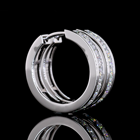 1.01 CTTW Round Lab Diamond Huggies Earring (F Color and VS1 Clarity)