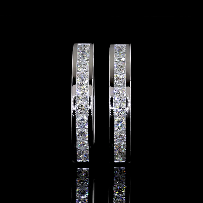 1.01 CTTW Round Lab Diamond Huggies Earring (F Color and VS1 Clarity)