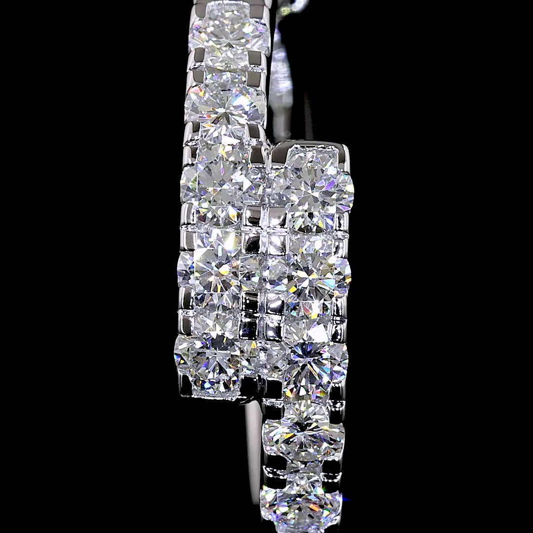 1.25 CTTW Round Lab Diamond Huggies Earring (F Color and VS2 Clarity)