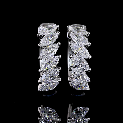 0.95 CTTW Marquise Lab Diamond Huggies Earring (E Color and VS Clarity)