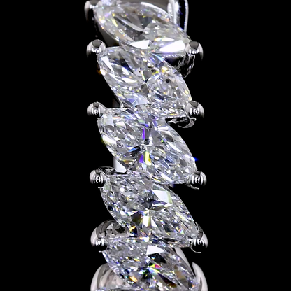 0.95 CTTW Marquise Lab Diamond Huggies Earring (E Color and VS Clarity)