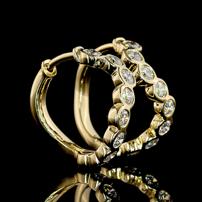 1.00 CTTW Round Lab Diamond Huggies Earring (E Color and VS Clarity)