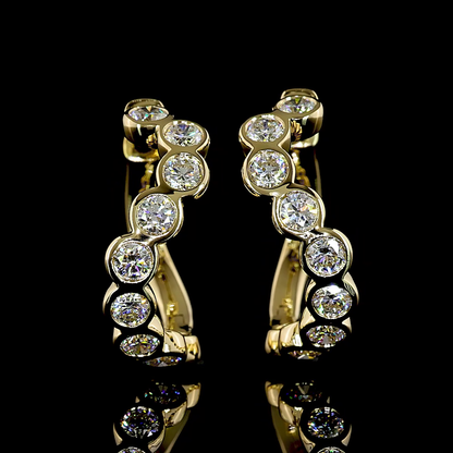 1.00 CTTW Round Lab Diamond Huggies Earring (E Color and VS Clarity)