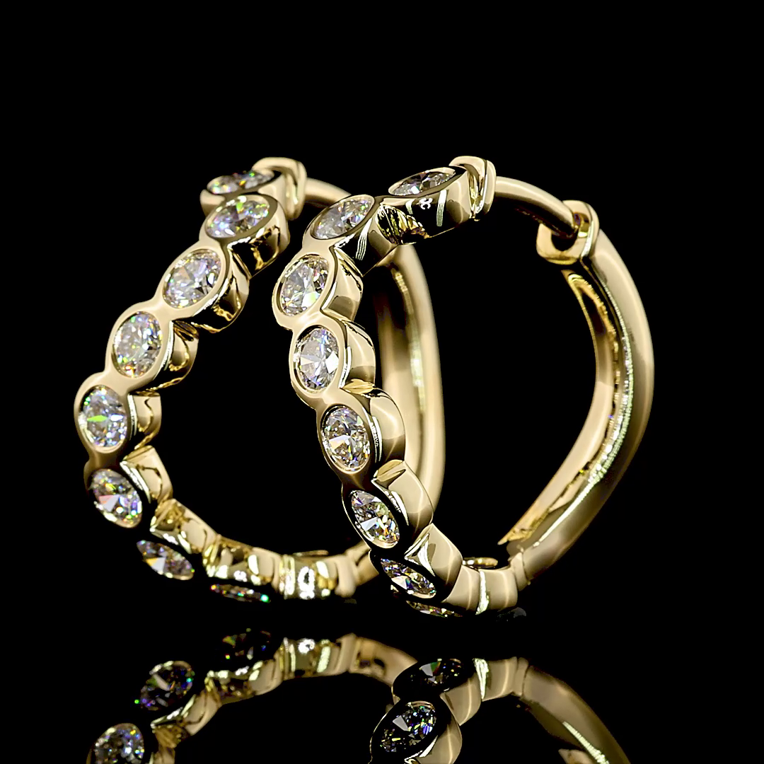 1.00 CTTW Round Lab Diamond Huggies Earring (E Color and VS Clarity)