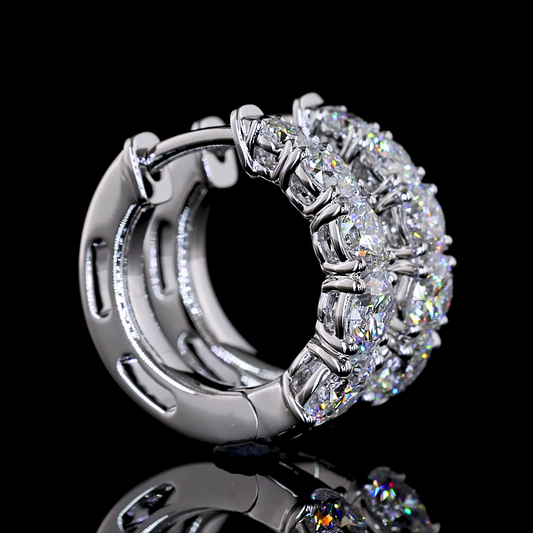 1.54 CTTW Round Lab Diamond Huggies Earring (E Color and VS Clarity)