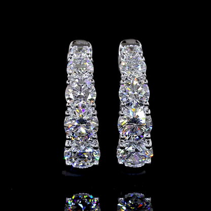 1.54 CTTW Round Lab Diamond Huggies Earring (E Color and VS Clarity)