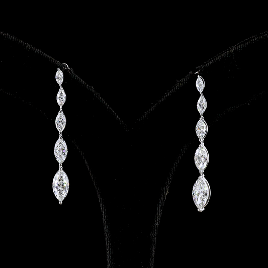 3.58 CTTW Marquise Lab Diamond Hanging Earring (E Color and VS Clarity)