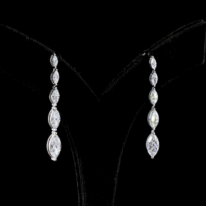 3.58 CTTW Marquise Lab Diamond Hanging Earring (E Color and VS Clarity)
