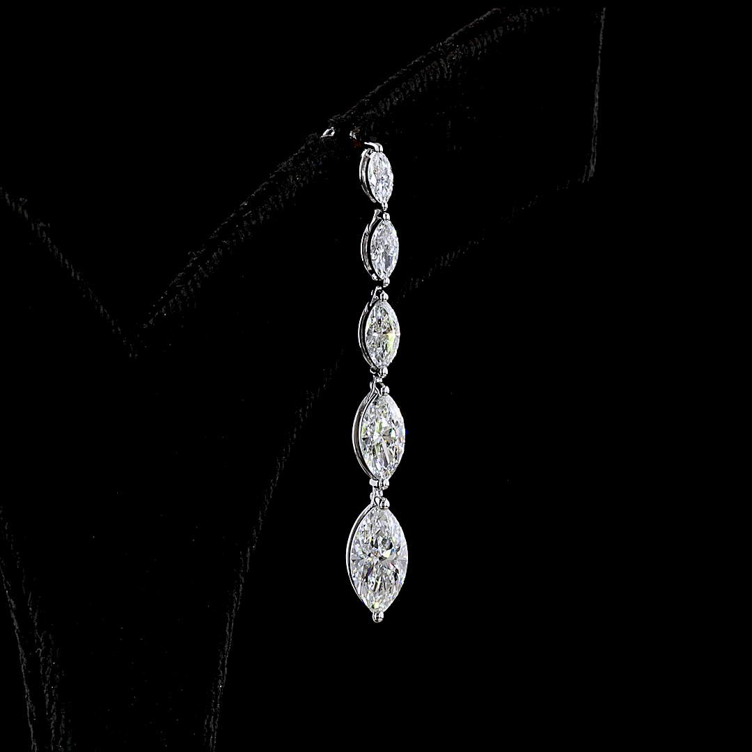 3.58 CTTW Marquise Lab Diamond Hanging Earring (E Color and VS Clarity)