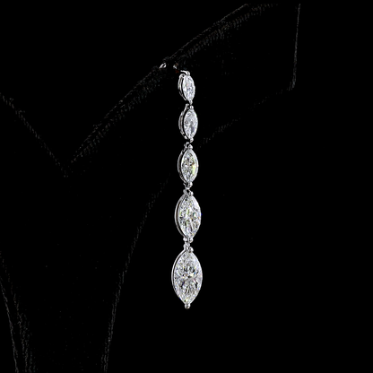 3.58 CTTW Marquise Lab Diamond Hanging Earring (E Color and VS Clarity)