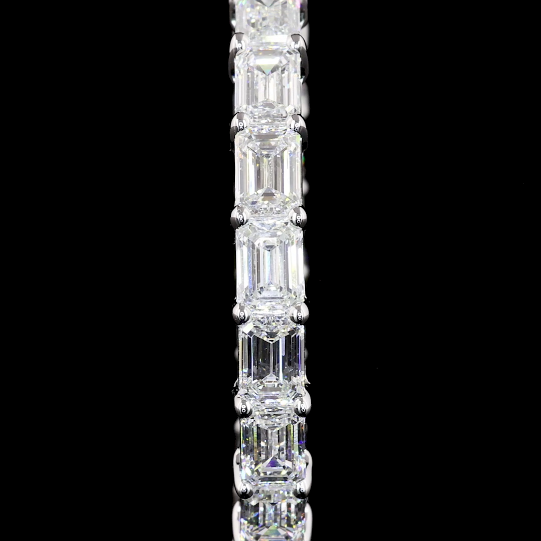 6.90 CTTW Emerald Lab Diamond Hoops Earring (D Color and VS2 Clarity)