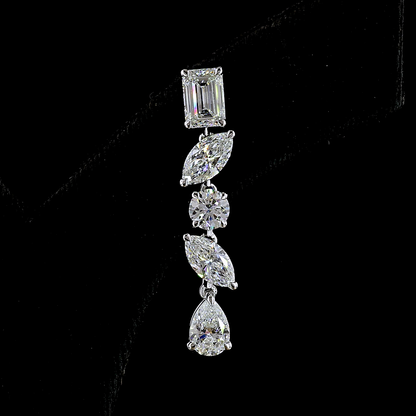 7.45 CTTW MIX Lab Diamond Hanging Earring (Fancy Vivid Green Color and VS1 Clarity)