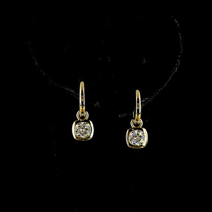 1.05 CTTW Round Lab Diamond Hanging Earring (E Color and VS1 Clarity)