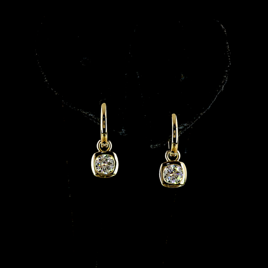 1.05 CTTW Round Lab Diamond Hanging Earring (E Color and VS1 Clarity)