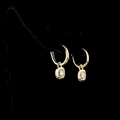 1.05 CTTW Round Lab Diamond Hanging Earring (E Color and VS1 Clarity)