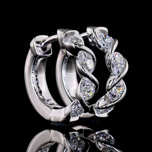 0.41 CTTW Round Lab Diamond Huggies Earring (E Color and VS Clarity)