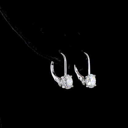 2.10 CTTW Round Lab Diamond Hanging Earring (E Color and VVS2 Clarity)