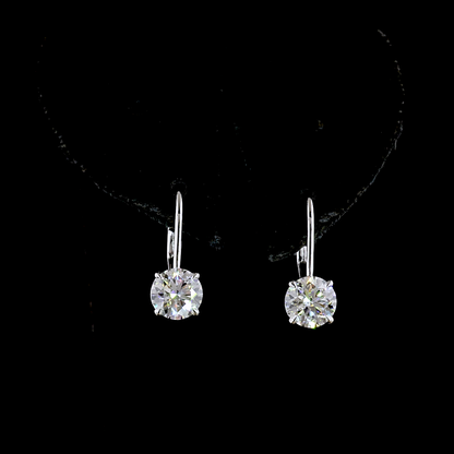 2.08 CTTW Round Lab Diamond Hanging Earring (E Color and VS1/VS2 Clarity)
