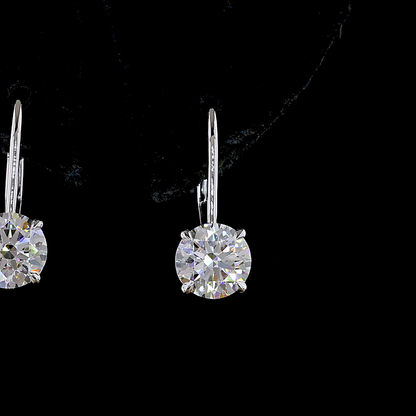 2.08 CTTW Round Lab Diamond Hanging Earring (E Color and VS1/VS2 Clarity)