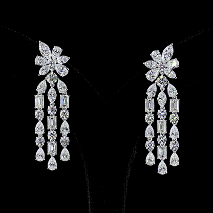 13.63 CTTW MIX Lab Grown Diamond Hanging Earring (E Color and VS Clarity)