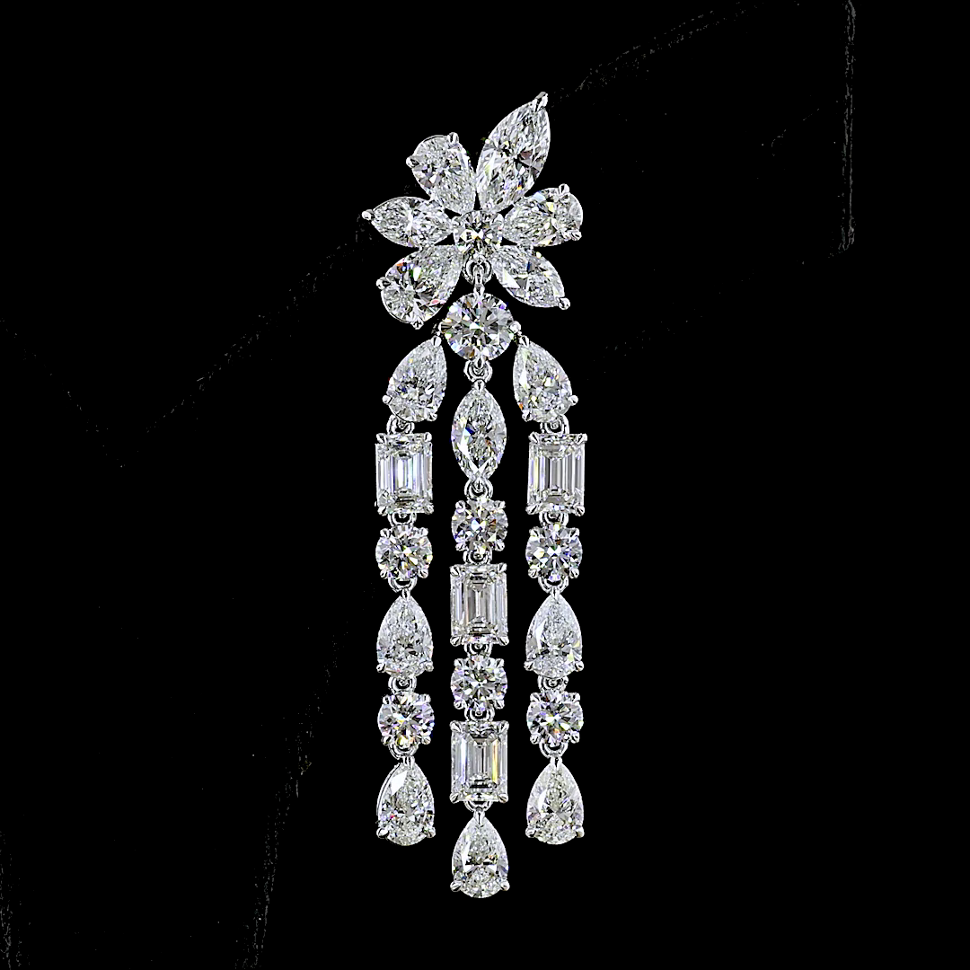 13.63 CTTW MIX Lab Grown Diamond Hanging Earring (E Color and VS Clarity)